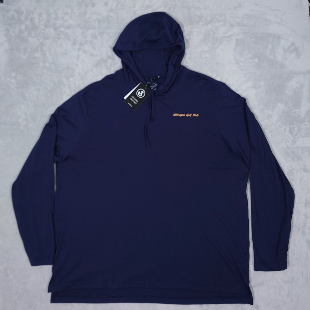 Swannies Beckham T-shirt Hoodie Mens 3XL Blue Cotton Repreve Blend Wiltwyck Golf